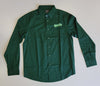 Men's Dark Green Long Sleeve Dress Shirt - Script Logo