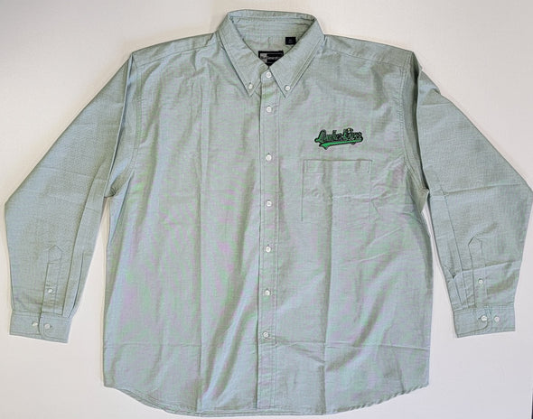 Men's Green Long Sleeve Dress Shirt - Script Logo