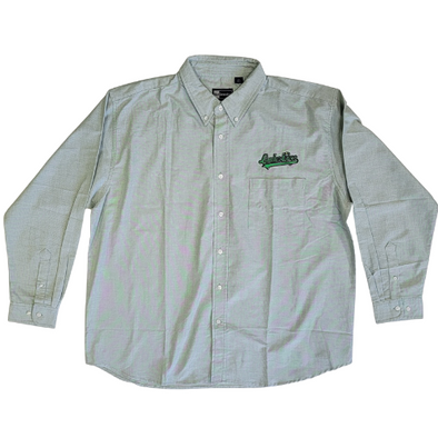 Men's Green Long Sleeve Dress Shirt - Script Logo