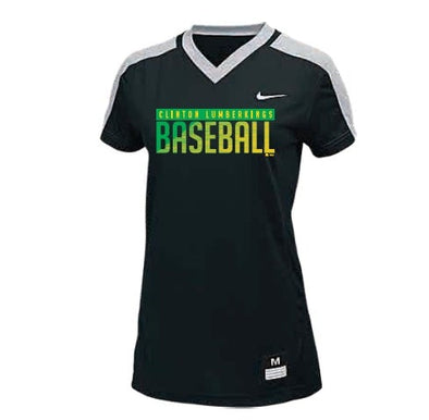 Woman's Grey/Black Dri-Fit Baseball T-Shirt
